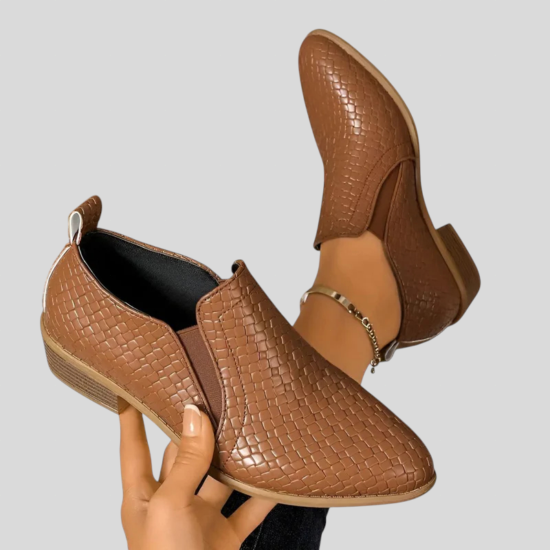 Éliane | Botines trenzados con tacón ancho