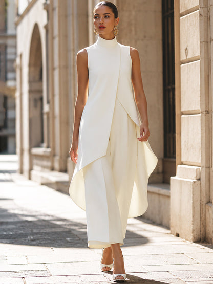 Celia | Mono Largo de Pierna Ancha con Cuello Alto