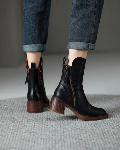 Pernelle | Botas de cuero con tacón cuadrado