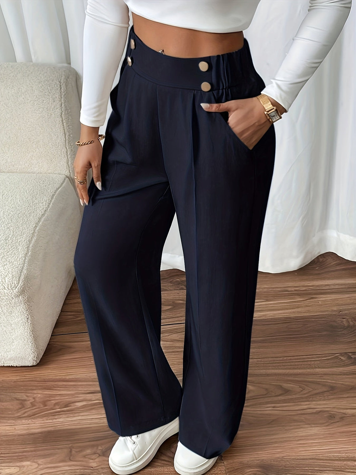 Pantalón sastre recto de elegancia desenfadada