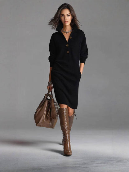 Marina | Vestido Camisero de Punto con Botones