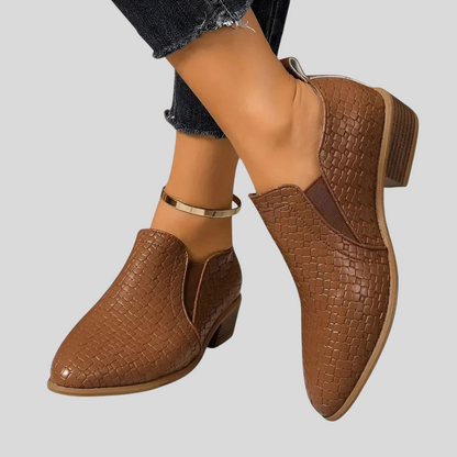 Éliane | Botines trenzados con tacón ancho