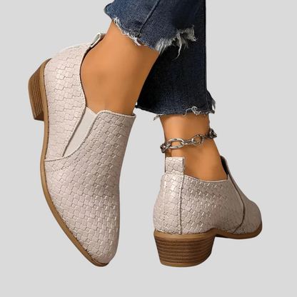 Éliane | Botines trenzados con tacón ancho