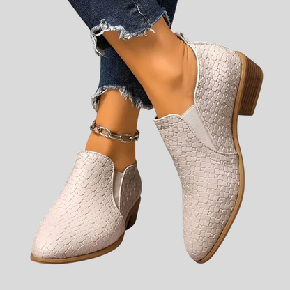 Éliane | Botines trenzados con tacón ancho