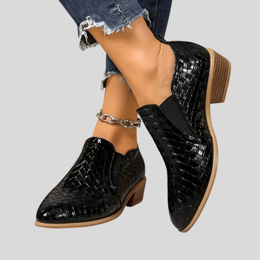 Éliane | Botines trenzados con tacón ancho