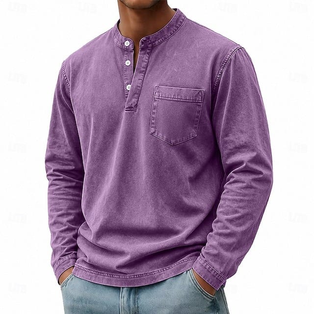 MARCOS | Camiseta de manga larga con cuello abotonado