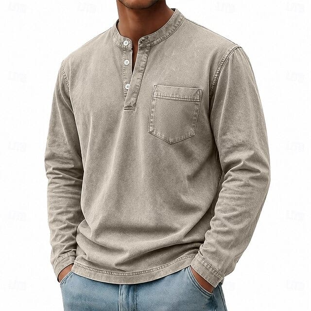 MARCOS | Camiseta de manga larga con cuello abotonado