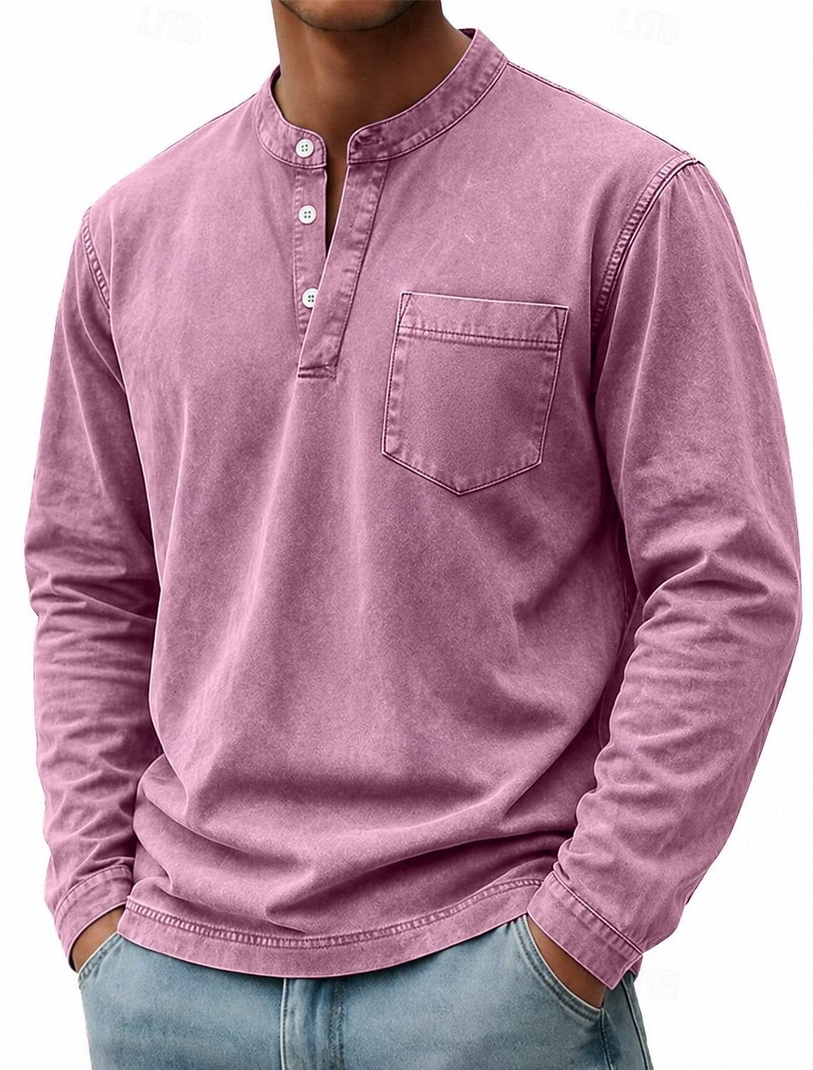 MARCOS | Camiseta de manga larga con cuello abotonado