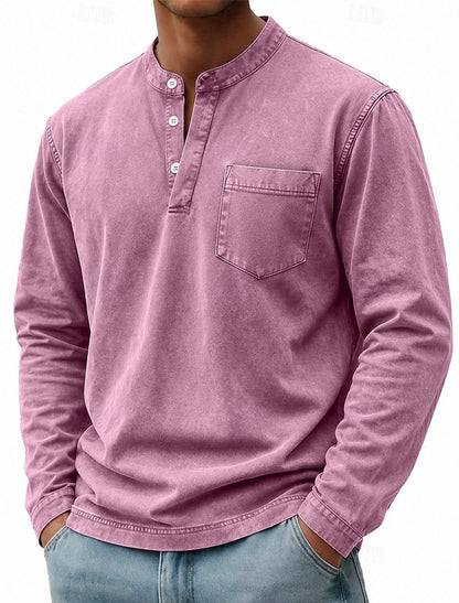 MARCOS | Camiseta de manga larga con cuello abotonado