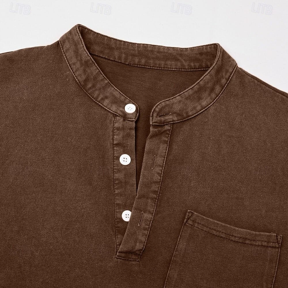 MARCOS | Camiseta de manga larga con cuello abotonado