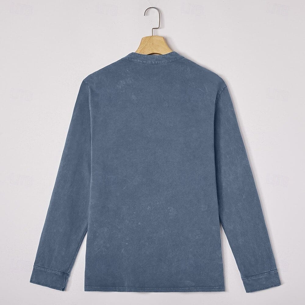 MARCOS | Camiseta de manga larga con cuello abotonado