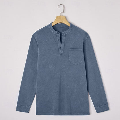 MARCOS | Camiseta de manga larga con cuello abotonado
