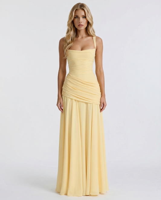 Ariadna | Vestido largo fruncido